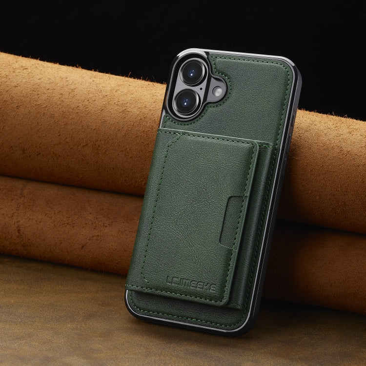 For iPhone 16 Plus LC.IMEEKE L5 Series Detachable RFID Card Bag Magsafe Phone Case(Green) by LC.IMEEKE
