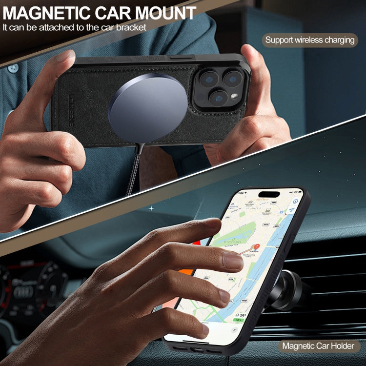 For iPhone 15 Pro LC.IMEEKE L5 Series Detachable RFID Card Bag Magsafe Phone Case(Black) - iPhone 15 Pro Cases by LC.IMEEKE | Online Shopping UK | buy2fix