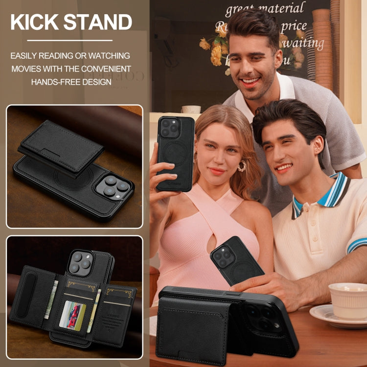 For iPhone 15 Pro LC.IMEEKE L5 Series Detachable RFID Card Bag Magsafe Phone Case(Black) - iPhone 15 Pro Cases by LC.IMEEKE | Online Shopping UK | buy2fix