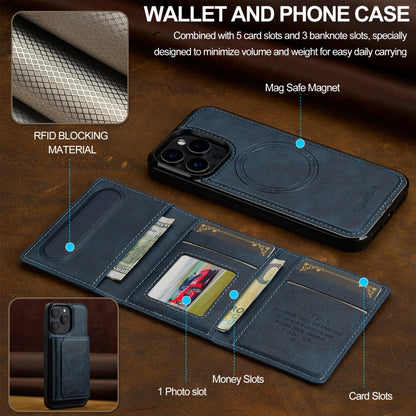 For iPhone 15 Pro LC.IMEEKE L5 Series Detachable RFID Card Bag Magsafe Phone Case(Blue) - iPhone 15 Pro Cases by LC.IMEEKE | Online Shopping UK | buy2fix