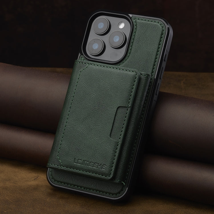 For iPhone 15 Pro LC.IMEEKE L5 Series Detachable RFID Card Bag Magsafe Phone Case(Green) - iPhone 15 Pro Cases by LC.IMEEKE | Online Shopping UK | buy2fix