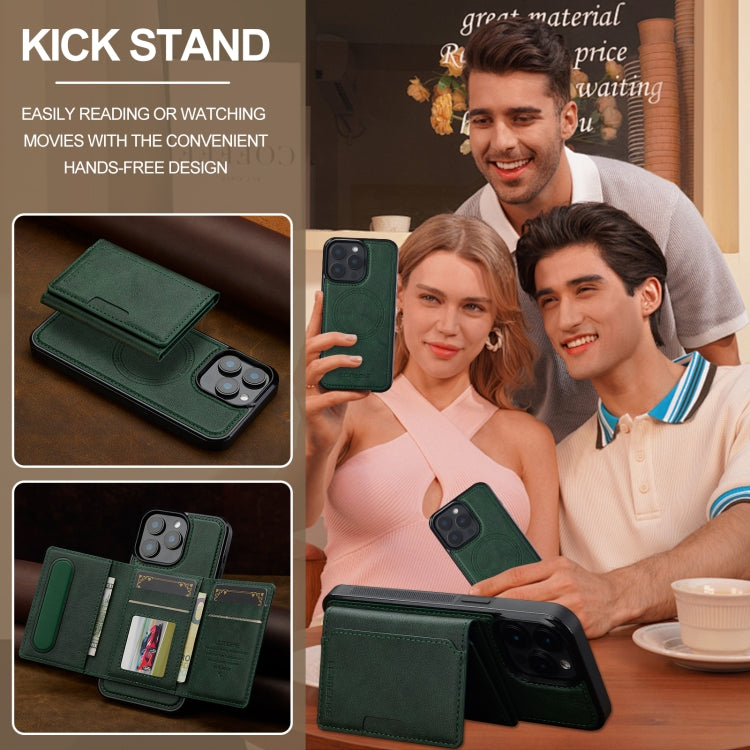 For iPhone 14 Pro Max LC.IMEEKE L5 Series Detachable RFID Card Bag Magsafe Phone Case(Green) - iPhone 14 Pro Max Cases by LC.IMEEKE | Online Shopping UK | buy2fix