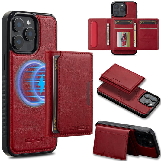 For iPhone 14 Pro Max LC.IMEEKE L5 Series Detachable RFID Card Bag Magsafe Phone Case(Red) - iPhone 14 Pro Max Cases by LC.IMEEKE | Online Shopping UK | buy2fix