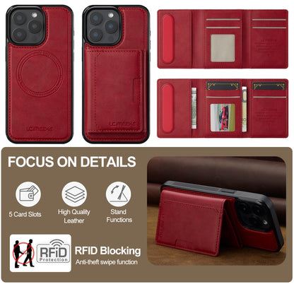 For iPhone 14 Pro Max LC.IMEEKE L5 Series Detachable RFID Card Bag Magsafe Phone Case(Red) - iPhone 14 Pro Max Cases by LC.IMEEKE | Online Shopping UK | buy2fix