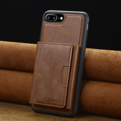 For iPhone SE 2022 / 2020 LC.IMEEKE L5 Series Detachable RFID Card Bag Magsafe Phone Case(Brown) - iPhone SE 2022 / 2020 / 8 / 7 Cases by LC.IMEEKE | Online Shopping UK | buy2fix