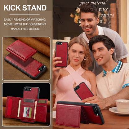 For iPhone SE 2022 / 2020 LC.IMEEKE L5 Series Detachable RFID Card Bag Magsafe Phone Case(Red) - iPhone SE 2022 / 2020 / 8 / 7 Cases by LC.IMEEKE | Online Shopping UK | buy2fix