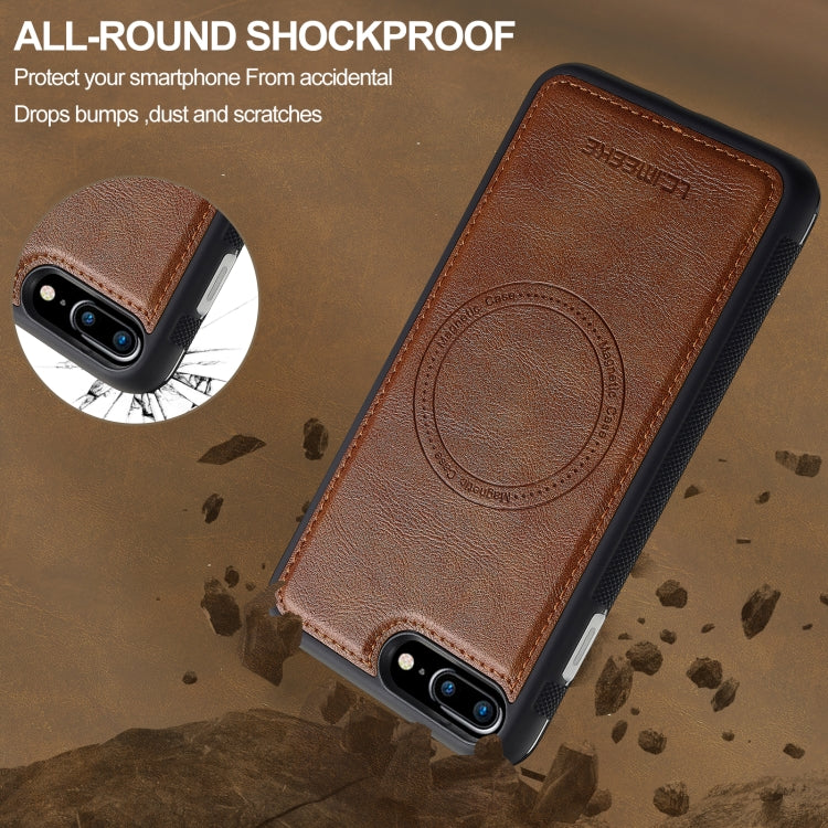 For iPhone 8 Plus / 7 Plus LC.IMEEKE L5 Series Detachable RFID Card Bag Magsafe Phone Case(Brown) - More iPhone Cases by LC.IMEEKE | Online Shopping UK | buy2fix