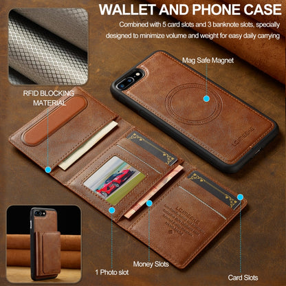 For iPhone 8 Plus / 7 Plus LC.IMEEKE L5 Series Detachable RFID Card Bag Magsafe Phone Case(Brown) - More iPhone Cases by LC.IMEEKE | Online Shopping UK | buy2fix