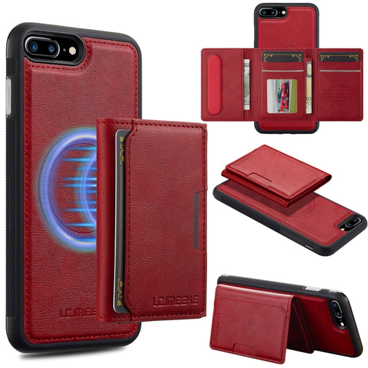 For iPhone 8 Plus / 7 Plus LC.IMEEKE L5 Series Detachable RFID Card Bag Magsafe Phone Case(Red) - More iPhone Cases by LC.IMEEKE | Online Shopping UK | buy2fix
