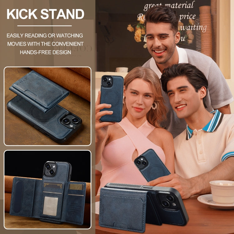 For iPhone 15 LC.IMEEKE L5 Series Detachable RFID Card Bag Magsafe Phone Case(Blue) - iPhone 15 Cases by LC.IMEEKE | Online Shopping UK | buy2fix