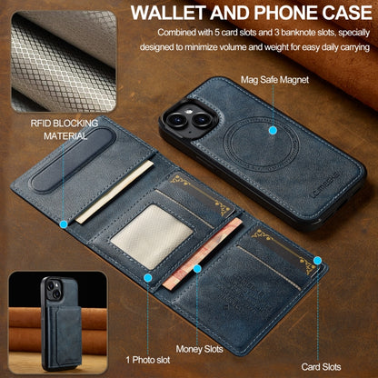 For iPhone 15 Plus / 14 Plus LC.IMEEKE L5 Series Detachable RFID Card Bag Magsafe Phone Case(Blue) - iPhone 15 Plus Cases by LC.IMEEKE | Online Shopping UK | buy2fix
