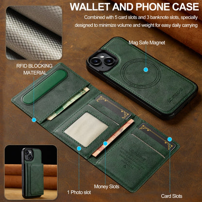 For iPhone 14 / 13 LC.IMEEKE L5 Series Detachable RFID Card Bag Magsafe Phone Case(Green) - iPhone 14 Cases by LC.IMEEKE | Online Shopping UK | buy2fix
