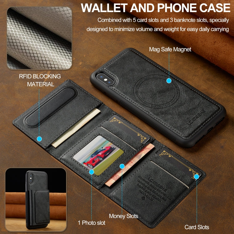 For iPhone XS / X LC.IMEEKE L5 Series Detachable RFID Card Bag Magsafe Phone Case(Black) - More iPhone Cases by LC.IMEEKE | Online Shopping UK | buy2fix