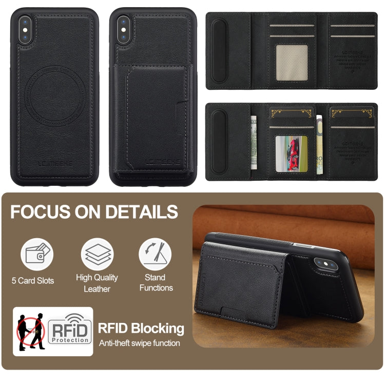 For iPhone XS / X LC.IMEEKE L5 Series Detachable RFID Card Bag Magsafe Phone Case(Black) - More iPhone Cases by LC.IMEEKE | Online Shopping UK | buy2fix
