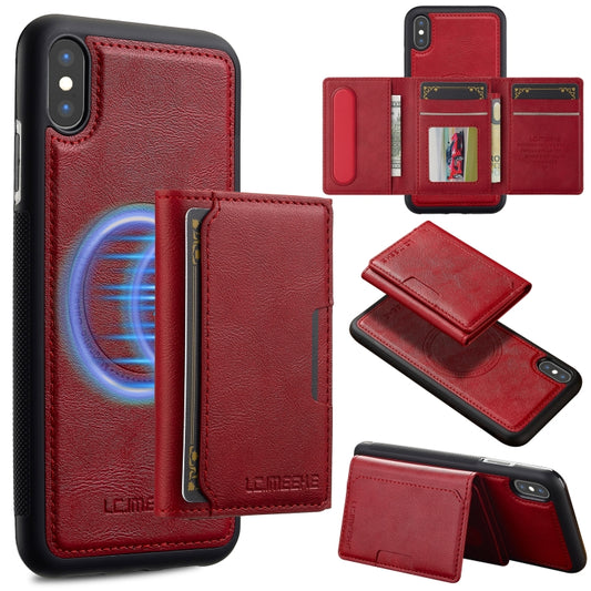 For iPhone XR LC.IMEEKE L5 Series Detachable RFID Card Bag Magsafe Phone Case(Red) - More iPhone Cases by LC.IMEEKE | Online Shopping UK | buy2fix