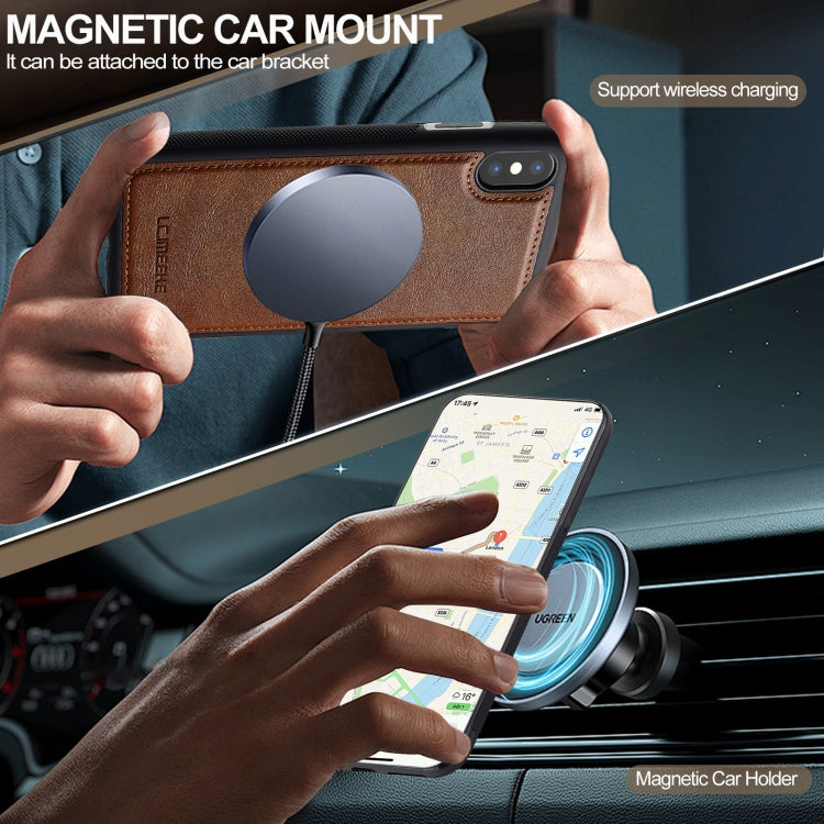 For iPhone XS Max LC.IMEEKE L5 Series Detachable RFID Card Bag Magsafe Phone Case(Brown) - More iPhone Cases by LC.IMEEKE | Online Shopping UK | buy2fix