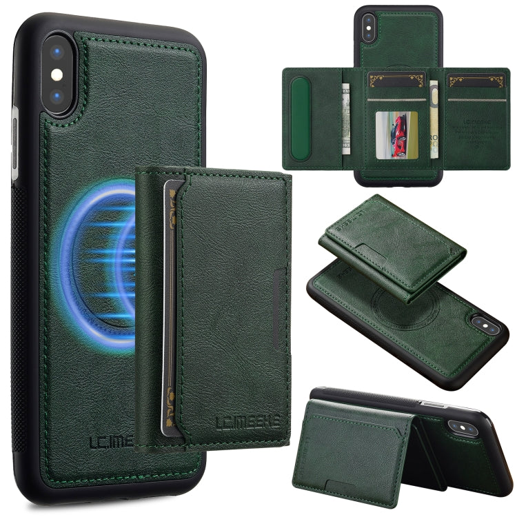 For iPhone XS Max LC.IMEEKE L5 Series Detachable RFID Card Bag Magsafe Phone Case(Green) - More iPhone Cases by LC.IMEEKE | Online Shopping UK | buy2fix