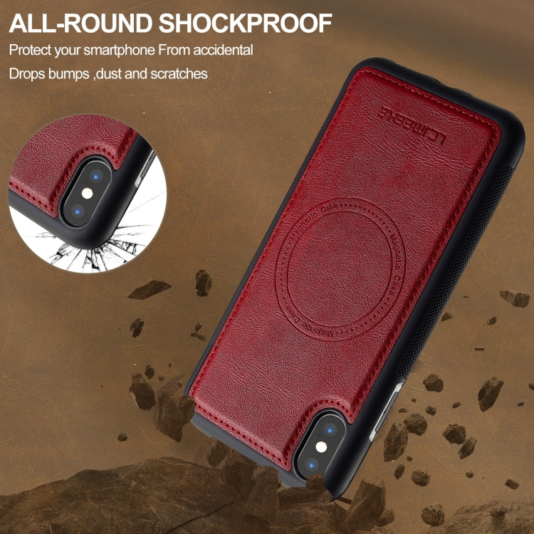 For iPhone XS Max LC.IMEEKE L5 Series Detachable RFID Card Bag Magsafe Phone Case(Red) - More iPhone Cases by LC.IMEEKE | Online Shopping UK | buy2fix