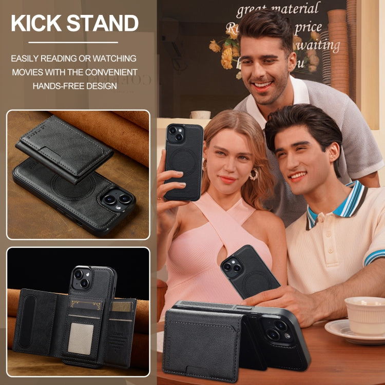 For iPhone 13 mini LC.IMEEKE L5 Series Detachable RFID Card Bag Magsafe Phone Case(Black) - iPhone 13 mini Cases by LC.IMEEKE | Online Shopping UK | buy2fix