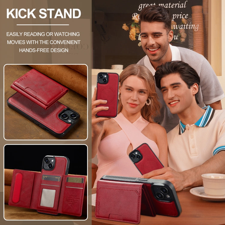 For iPhone 13 mini LC.IMEEKE L5 Series Detachable RFID Card Bag Magsafe Phone Case(Red) - iPhone 13 mini Cases by LC.IMEEKE | Online Shopping UK | buy2fix