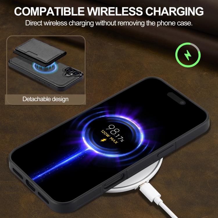 For iPhone 17 LC.IMEEKE L5 Series Detachable RFID Card Bag Magsafe Phone Case(Black) - iPhone 17 Cases by LC.IMEEKE | Online Shopping UK | buy2fix