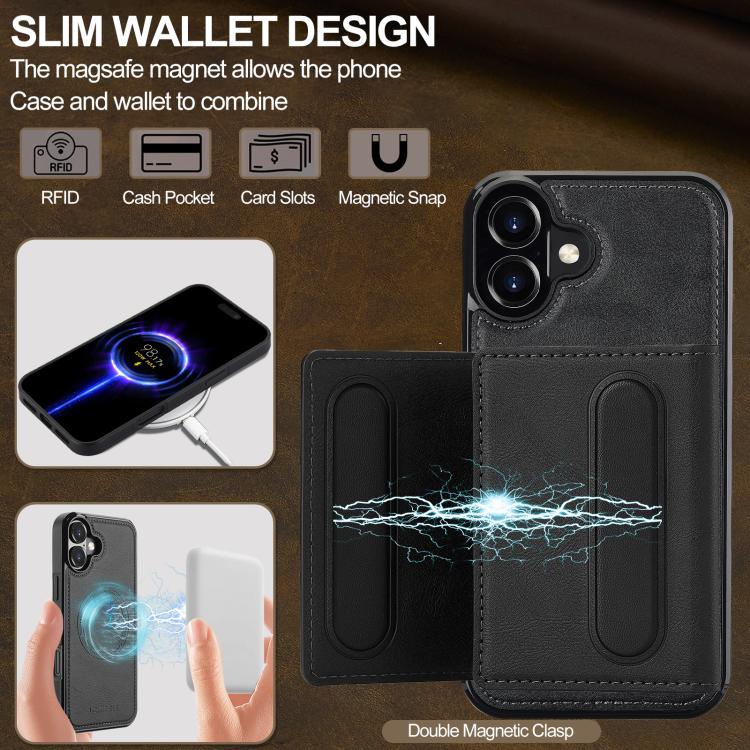 For iPhone 17 LC.IMEEKE L5 Series Detachable RFID Card Bag Magsafe Phone Case(Black) - iPhone 17 Cases by LC.IMEEKE | Online Shopping UK | buy2fix