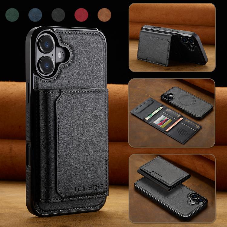 For iPhone 17 LC.IMEEKE L5 Series Detachable RFID Card Bag Magsafe Phone Case(Black) - iPhone 17 Cases by LC.IMEEKE | Online Shopping UK | buy2fix
