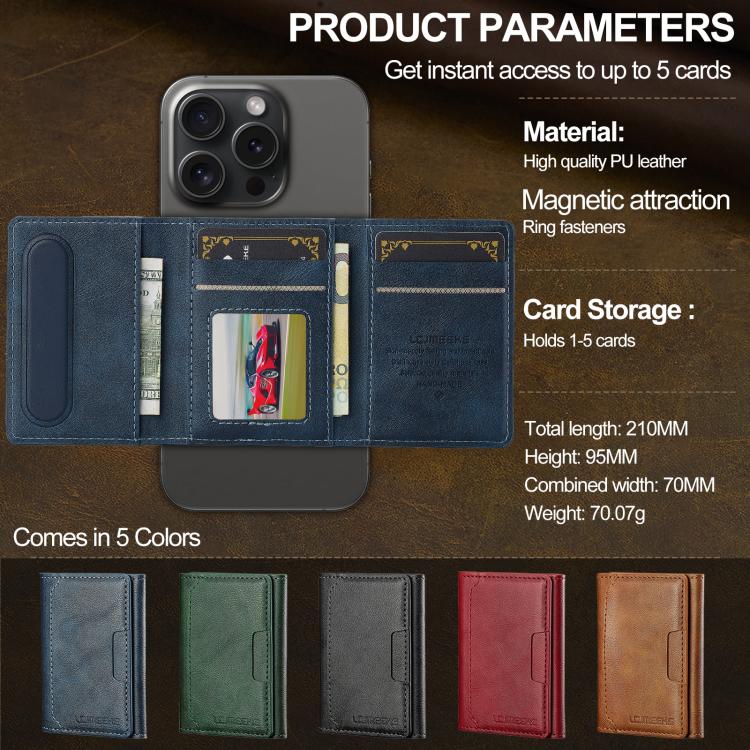 For iPhone 17 LC.IMEEKE L5 Series Detachable RFID Card Bag Magsafe Phone Case(Blue) - iPhone 17 Cases by LC.IMEEKE | Online Shopping UK | buy2fix