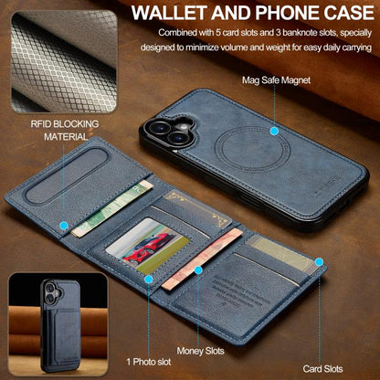 For iPhone 17 LC.IMEEKE L5 Series Detachable RFID Card Bag Magsafe Phone Case(Blue) - iPhone 17 Cases by LC.IMEEKE | Online Shopping UK | buy2fix