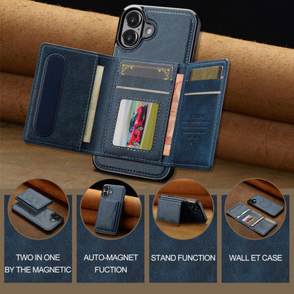 For iPhone 17 LC.IMEEKE L5 Series Detachable RFID Card Bag Magsafe Phone Case(Blue) - iPhone 17 Cases by LC.IMEEKE | Online Shopping UK | buy2fix