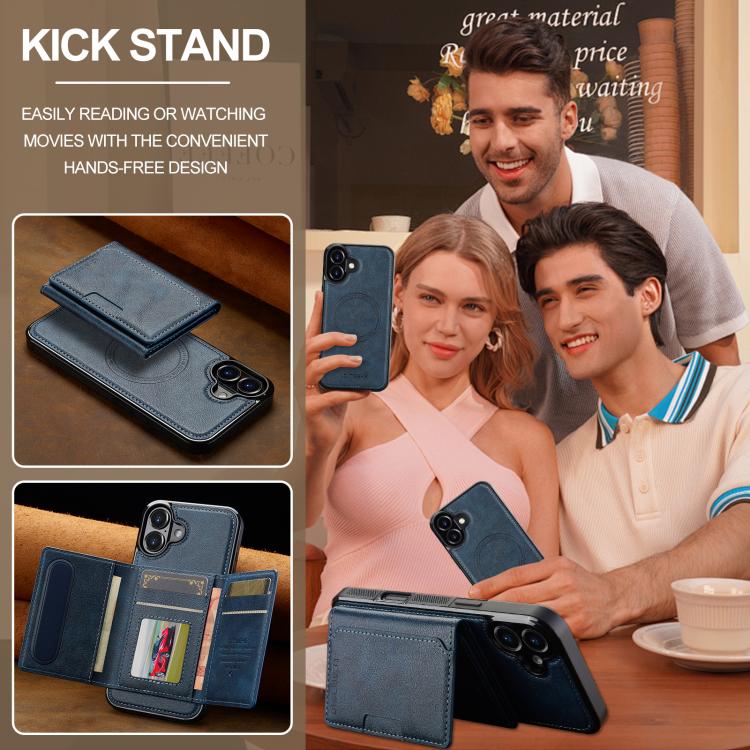 For iPhone 17 LC.IMEEKE L5 Series Detachable RFID Card Bag Magsafe Phone Case(Blue) - iPhone 17 Cases by LC.IMEEKE | Online Shopping UK | buy2fix