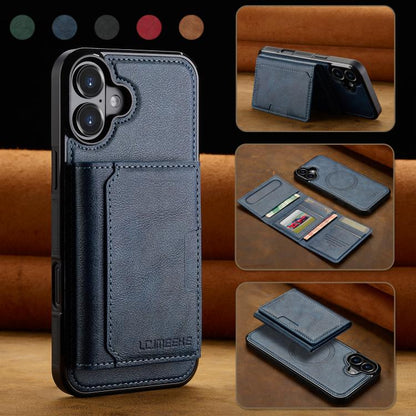For iPhone 17 LC.IMEEKE L5 Series Detachable RFID Card Bag Magsafe Phone Case(Blue) - iPhone 17 Cases by LC.IMEEKE | Online Shopping UK | buy2fix