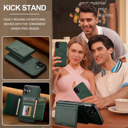 For iPhone 17 LC.IMEEKE L5 Series Detachable RFID Card Bag Magsafe Phone Case(Green) - iPhone 17 Cases by LC.IMEEKE | Online Shopping UK | buy2fix