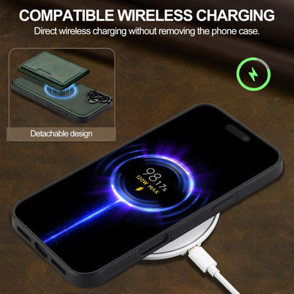 For iPhone 17 LC.IMEEKE L5 Series Detachable RFID Card Bag Magsafe Phone Case(Green) - iPhone 17 Cases by LC.IMEEKE | Online Shopping UK | buy2fix