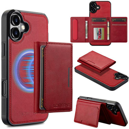 For iPhone 17 LC.IMEEKE L5 Series Detachable RFID Card Bag Magsafe Phone Case(Red) - iPhone 17 Cases by LC.IMEEKE | Online Shopping UK | buy2fix