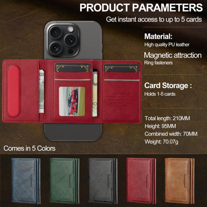 For iPhone 17 LC.IMEEKE L5 Series Detachable RFID Card Bag Magsafe Phone Case(Red) - iPhone 17 Cases by LC.IMEEKE | Online Shopping UK | buy2fix