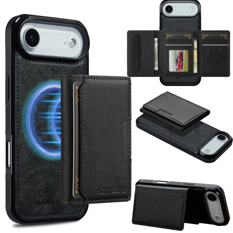 For iPhone Air LC.IMEEKE L5 Series Detachable RFID Card Bag Magsafe Phone Case(Black) - iPhone Air Cases by LC.IMEEKE | Online Shopping UK | buy2fix