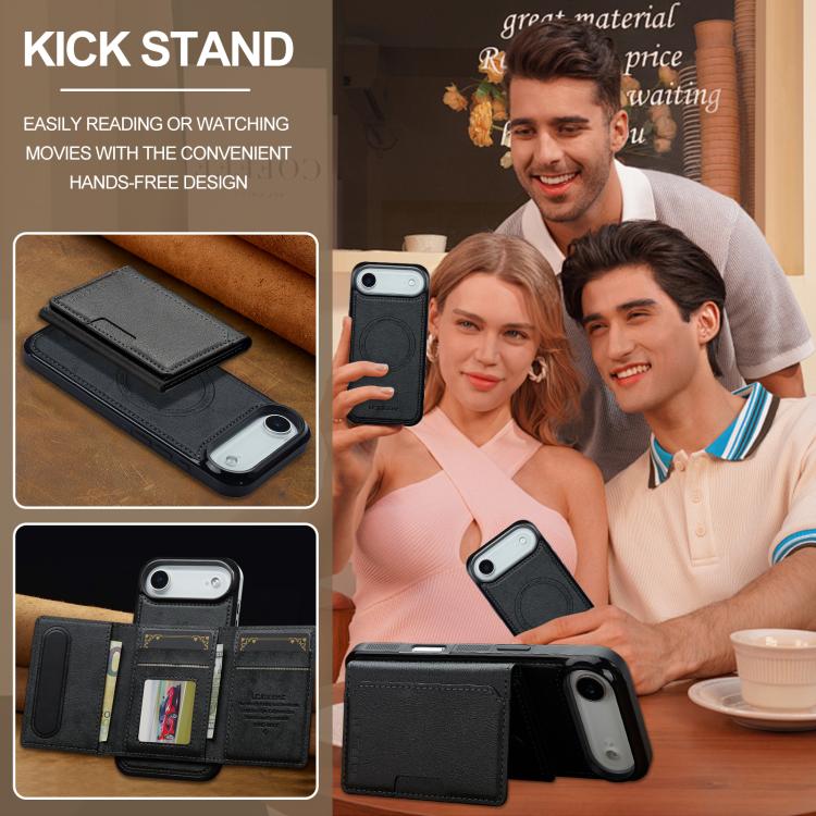 For iPhone Air LC.IMEEKE L5 Series Detachable RFID Card Bag Magsafe Phone Case(Black) - iPhone Air Cases by LC.IMEEKE | Online Shopping UK | buy2fix