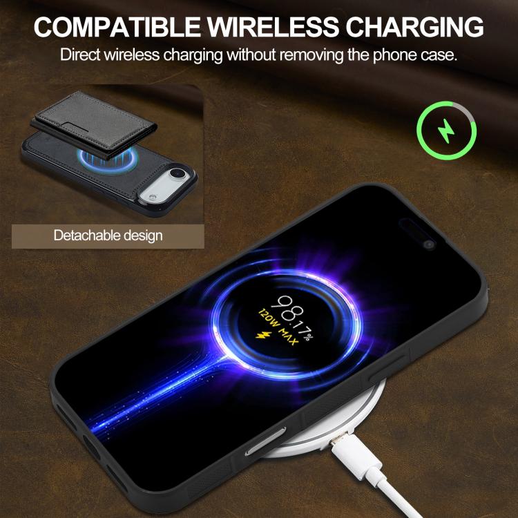 For iPhone Air LC.IMEEKE L5 Series Detachable RFID Card Bag Magsafe Phone Case(Black) - iPhone Air Cases by LC.IMEEKE | Online Shopping UK | buy2fix