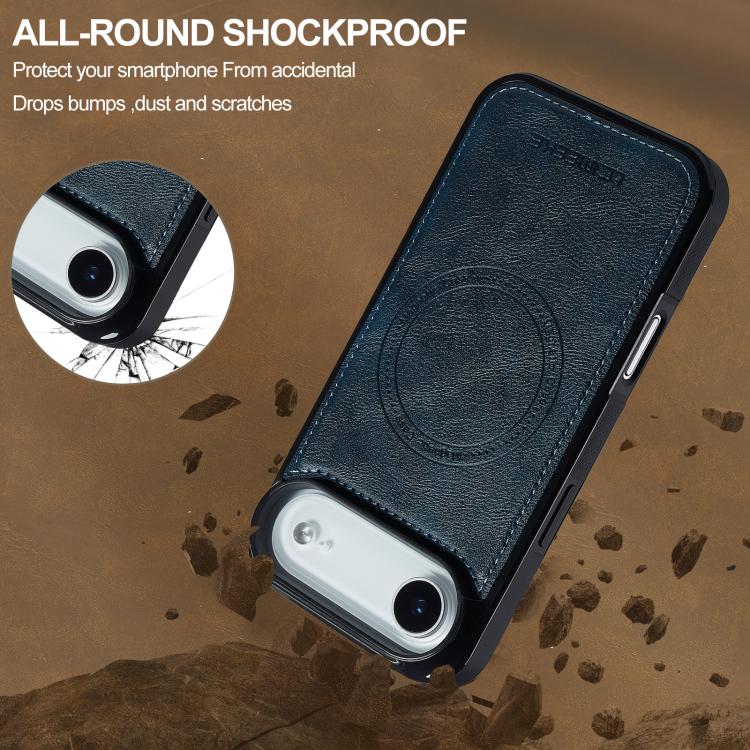 For iPhone 17 Air LC.IMEEKE L5 Series Detachable RFID Card Bag Magsafe Phone Case(Blue) - iPhone 17 Air Cases by LC.IMEEKE | Online Shopping UK | buy2fix