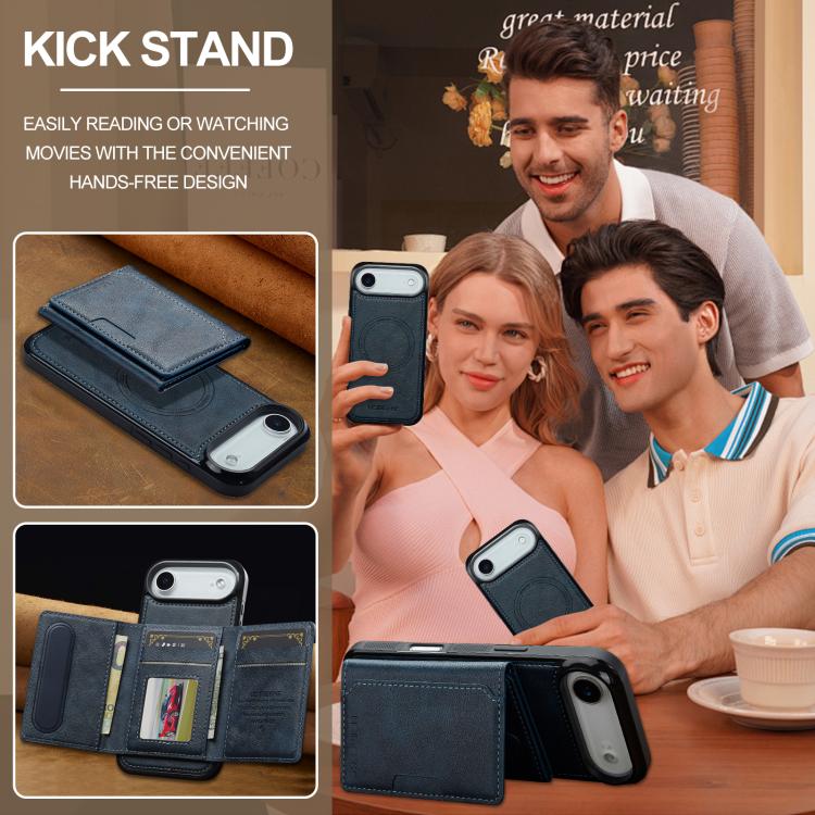 For iPhone 17 Air LC.IMEEKE L5 Series Detachable RFID Card Bag Magsafe Phone Case(Blue) - iPhone 17 Air Cases by LC.IMEEKE | Online Shopping UK | buy2fix