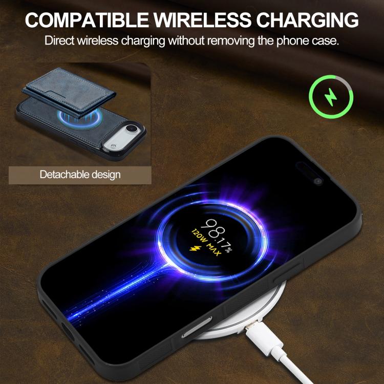 For iPhone 17 Air LC.IMEEKE L5 Series Detachable RFID Card Bag Magsafe Phone Case(Blue) - iPhone 17 Air Cases by LC.IMEEKE | Online Shopping UK | buy2fix