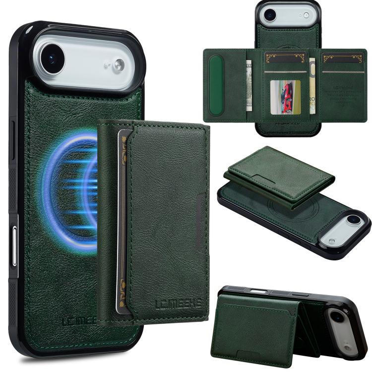 For iPhone Air LC.IMEEKE L5 Series Detachable RFID Card Bag Magsafe Phone Case(Green) - iPhone Air Cases by LC.IMEEKE | Online Shopping UK | buy2fix