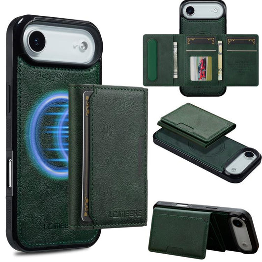 For iPhone Air LC.IMEEKE L5 Series Detachable RFID Card Bag Magsafe Phone Case(Green) - iPhone Air Cases by LC.IMEEKE | Online Shopping UK | buy2fix