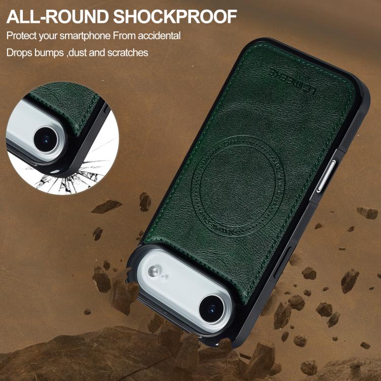 For iPhone Air LC.IMEEKE L5 Series Detachable RFID Card Bag Magsafe Phone Case(Green) - iPhone Air Cases by LC.IMEEKE | Online Shopping UK | buy2fix