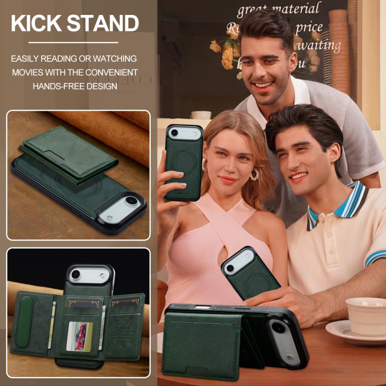 For iPhone Air LC.IMEEKE L5 Series Detachable RFID Card Bag Magsafe Phone Case(Green) - iPhone Air Cases by LC.IMEEKE | Online Shopping UK | buy2fix
