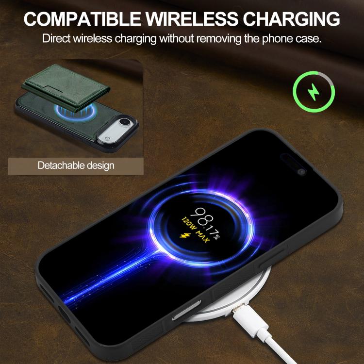 For iPhone Air LC.IMEEKE L5 Series Detachable RFID Card Bag Magsafe Phone Case(Green) - iPhone Air Cases by LC.IMEEKE | Online Shopping UK | buy2fix