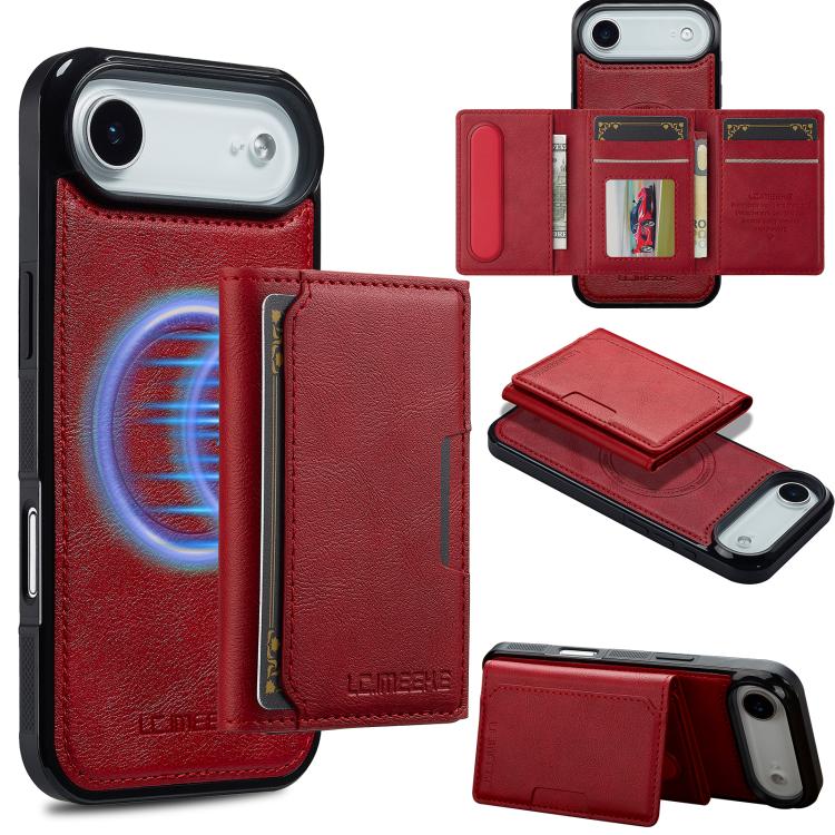 For iPhone 17 Air LC.IMEEKE L5 Series Detachable RFID Card Bag Magsafe Phone Case(Red) - iPhone 17 Air Cases by LC.IMEEKE | Online Shopping UK | buy2fix