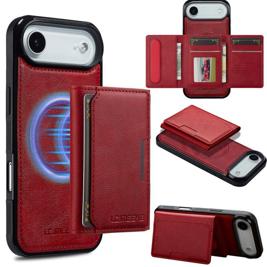 For iPhone 17 Air LC.IMEEKE L5 Series Detachable RFID Card Bag Magsafe Phone Case(Red) - iPhone 17 Air Cases by LC.IMEEKE | Online Shopping UK | buy2fix
