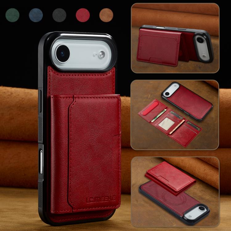For iPhone 17 Air LC.IMEEKE L5 Series Detachable RFID Card Bag Magsafe Phone Case(Red) - iPhone 17 Air Cases by LC.IMEEKE | Online Shopping UK | buy2fix